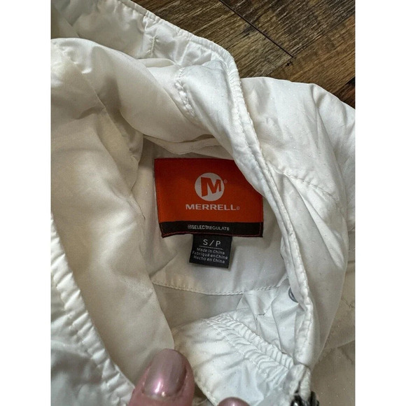 Merrell Jacket Womens Size S White Quilted Hooded Zipper Pockets Full Zip - Picture 6 of 8